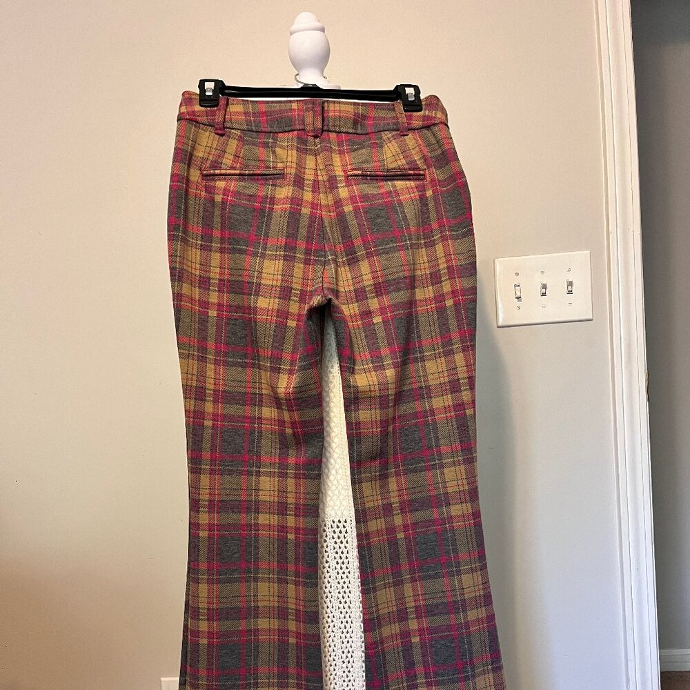 Anthropologie The Essential Trouser - Size 2 - Plaid - Pink Grey and Khaki - NWT